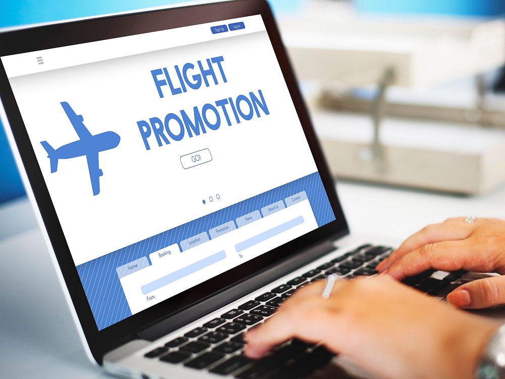 Flight Promotion Offer Plane Traveling Concept
