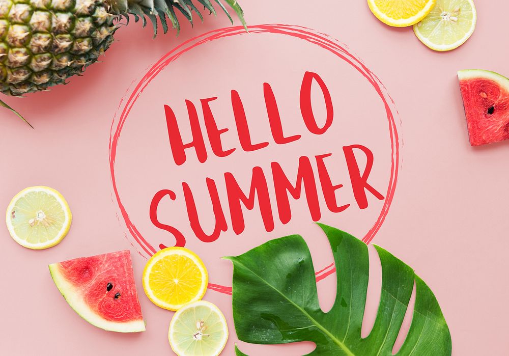 Hello Summer Vacation Message Sign Concept