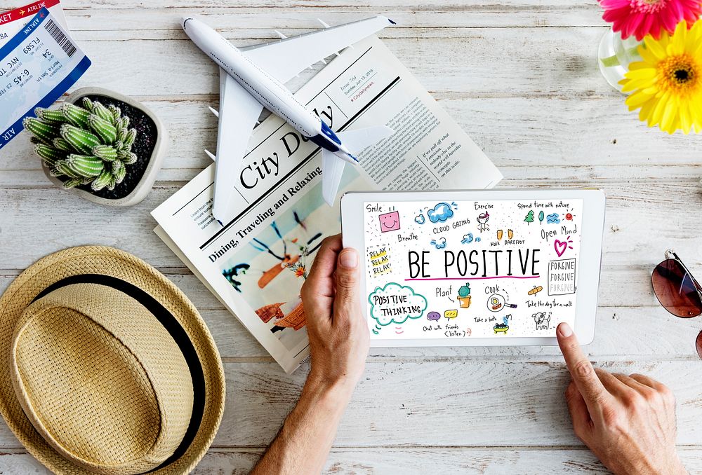 Positivity Message Cartoon Illustrations Concept