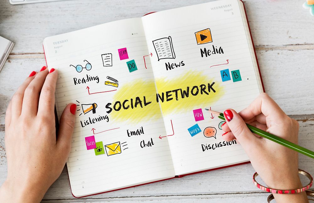 Social Network Media Connecting Online Concept