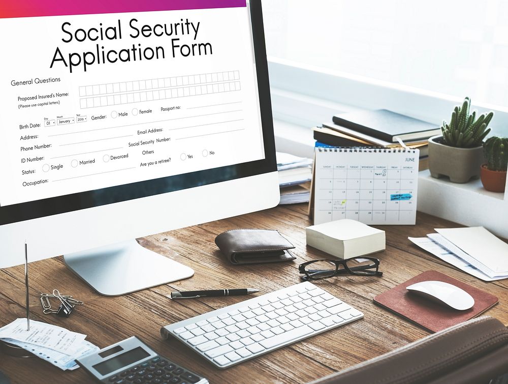 Social Security Application Form Insurance Pension Concept