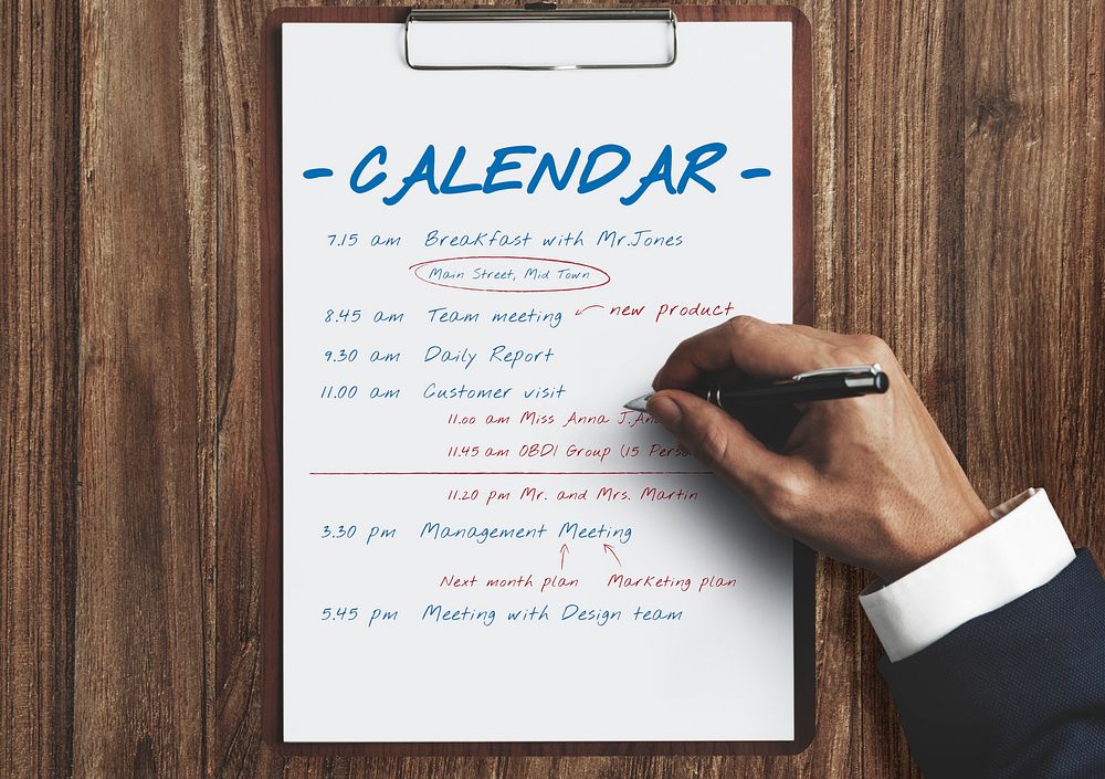 Calendar Agenda Event Meeting Reminder Schedule Graphic Concept