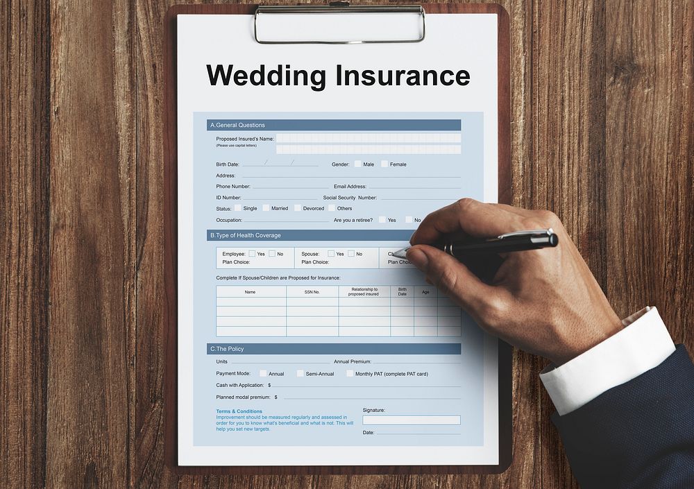Wedding Insurance Marriage Form Concept