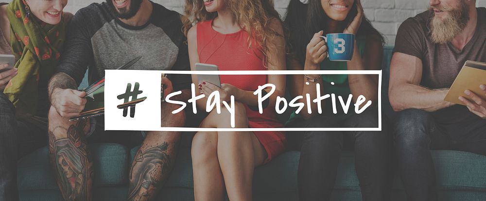 Stay Positive Mindset Optimistic Word Graphic