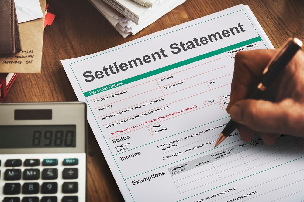 Settlement Statement Form Financial Concept