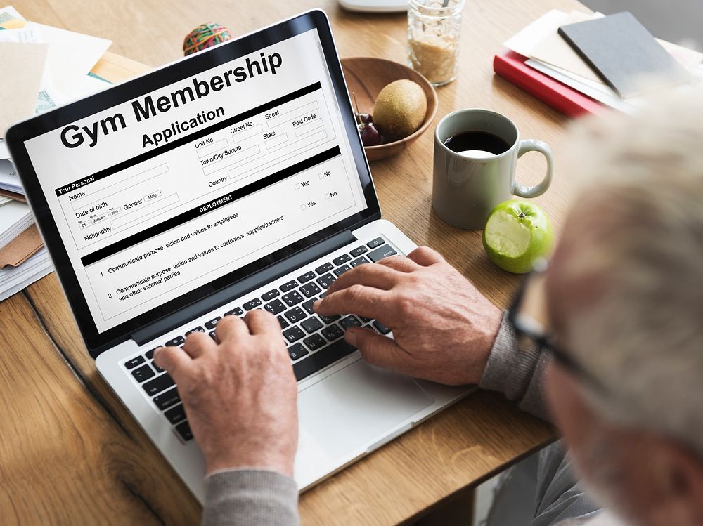 Gym Membership Application Form Request Concept