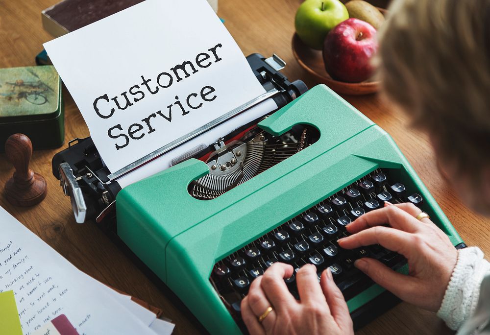 Customer Service Care Assistance Typing Concept