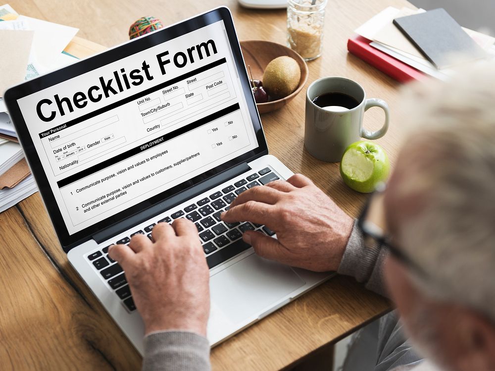 Checklist Form Document Data Information Contract Concept