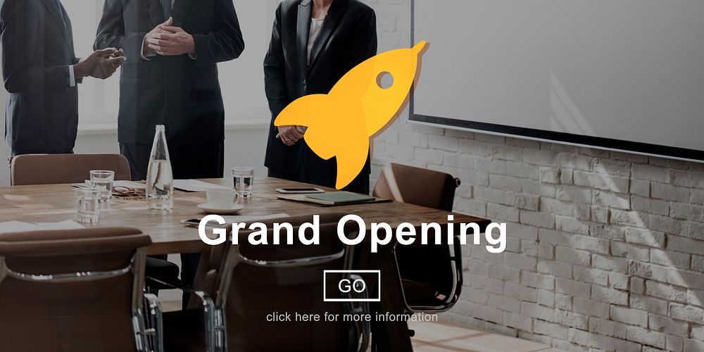 Grand Opening Launch Start Icon Concept