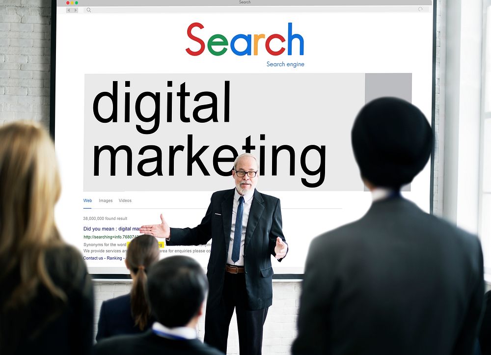 Digital Marketing Search Website Connection Concept