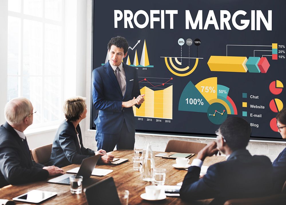 Profit Margin Percentage Business Chart Concept