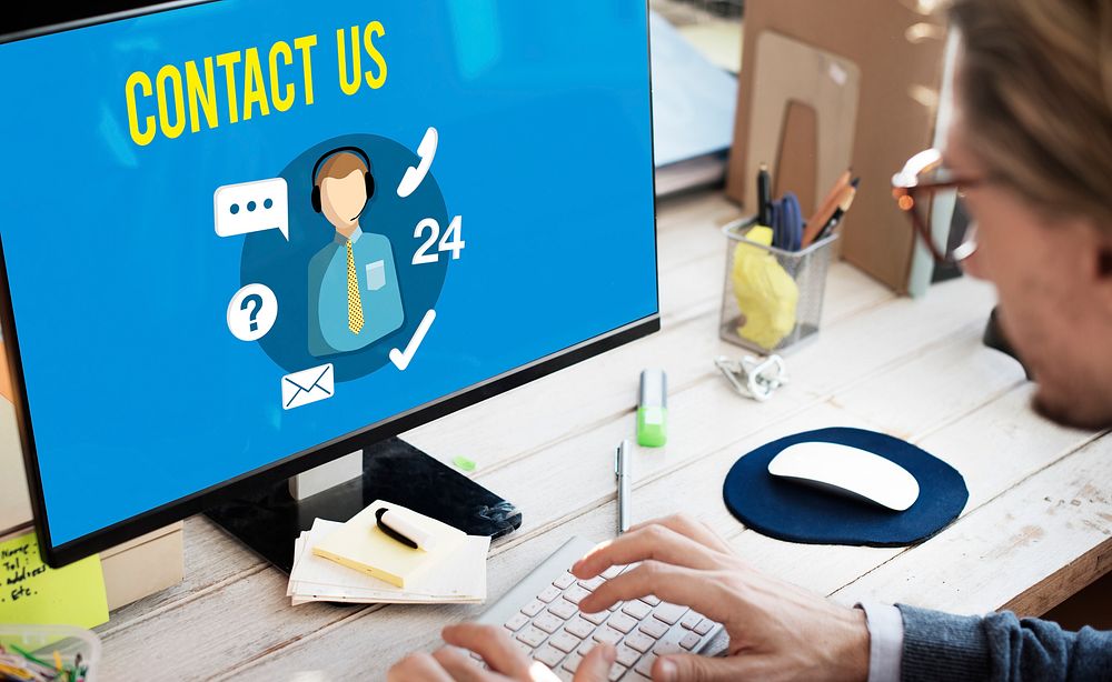 Ask us Contact us Customer Service Concept