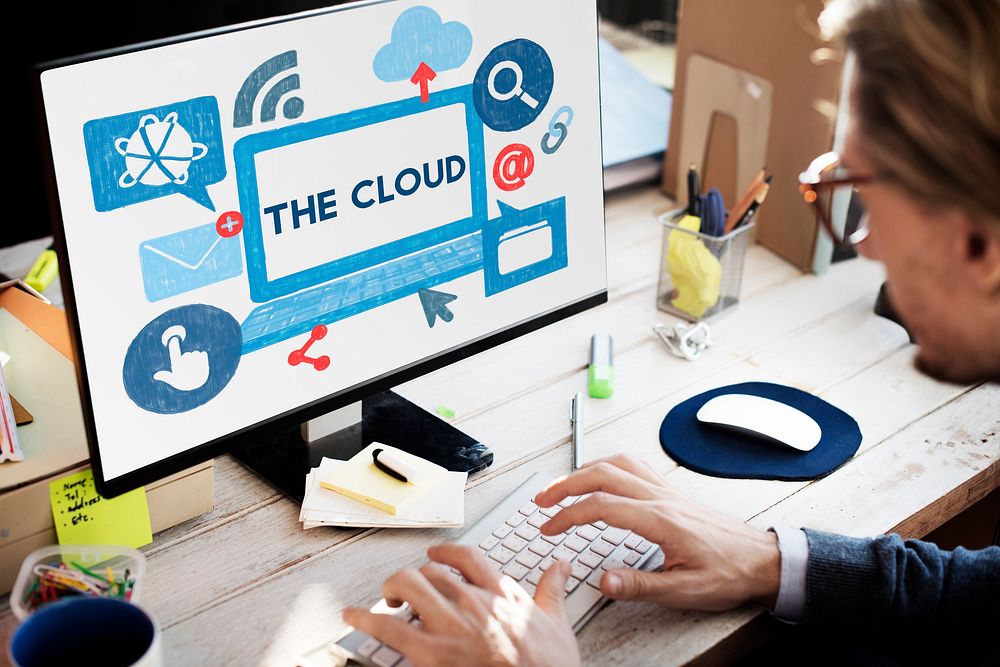The Cloud Computer Storage Technology Data Concept