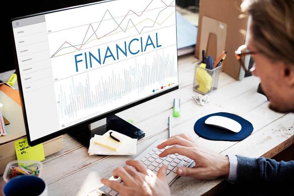 Financial Statistics Analytics Business Proress Concept