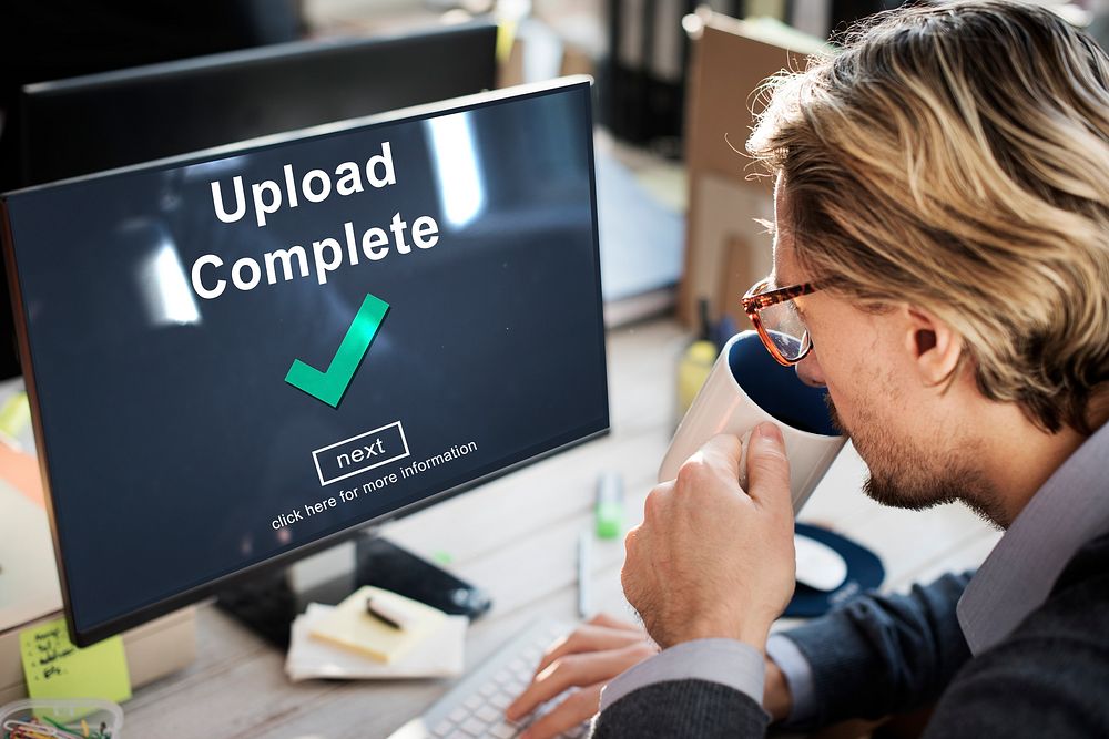 Upload Complete Achievement Digital Internet Concept