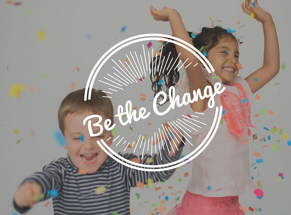 Be The Change Word Stamp Banner Graphic Kdis Background