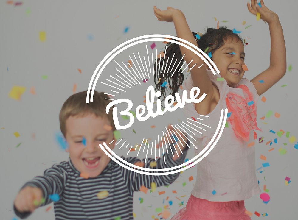 Believe Word Stamp Banner Graphic Kdis Background