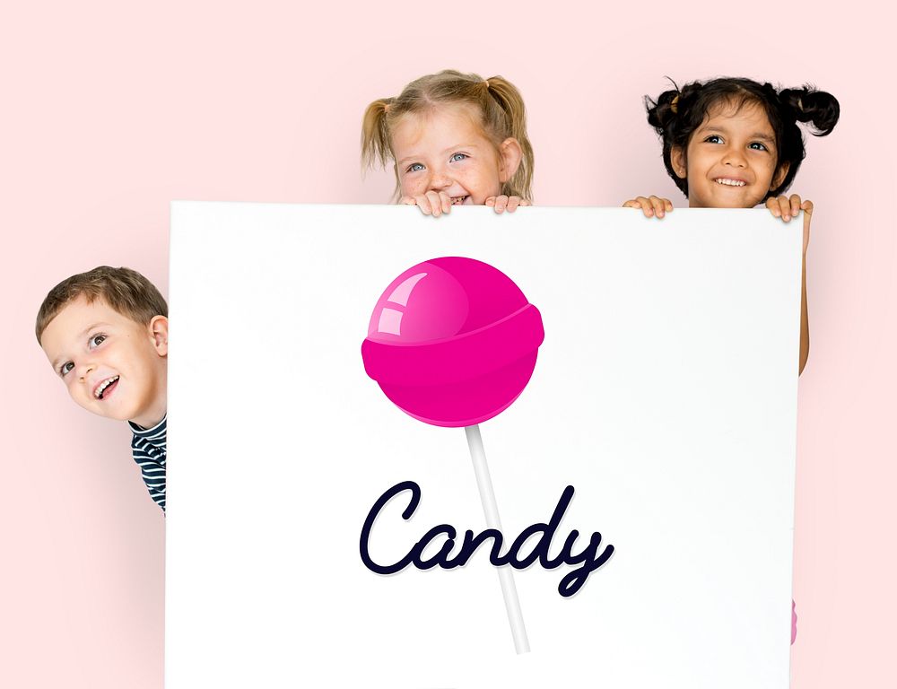 Illustration of sweet dessert lollipop candy