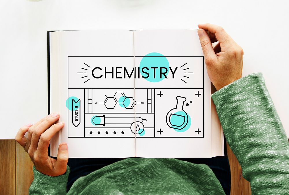 Illustration of science chemistry experiment study on textbook