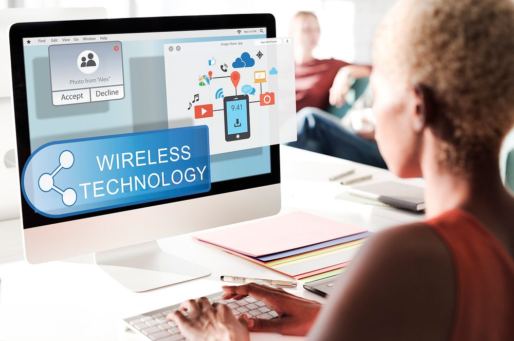 Online Streaming Technology Transfer Wireless Technology Concept