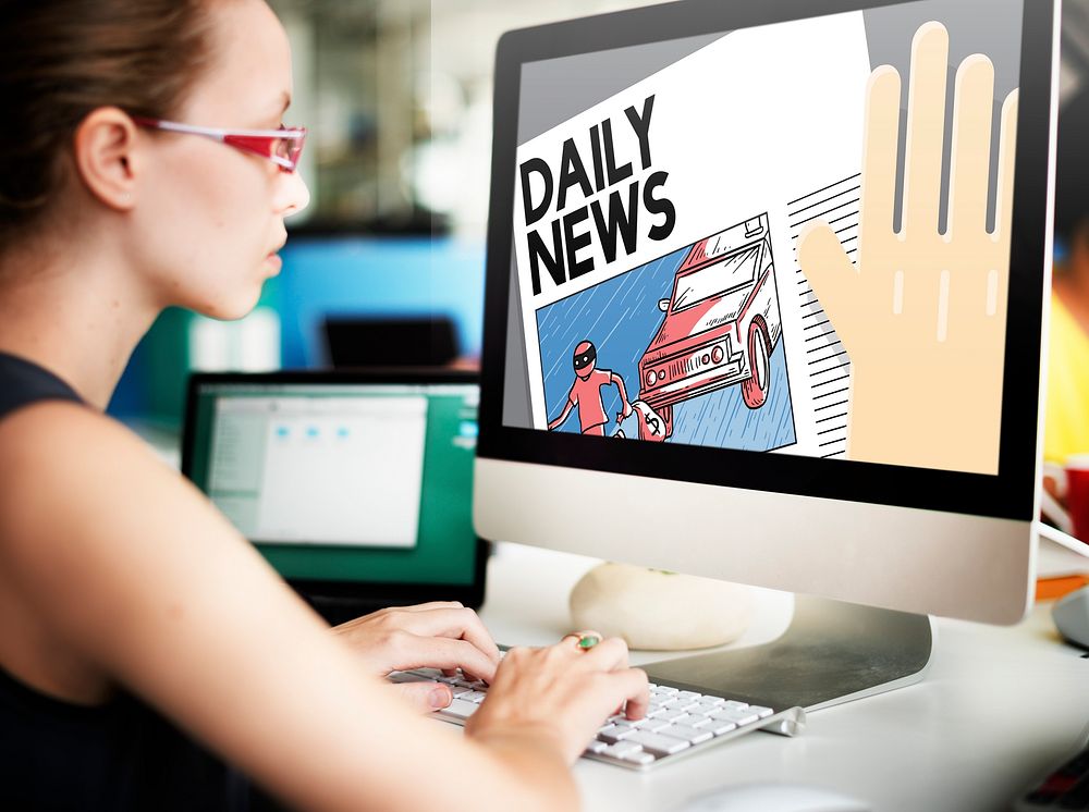 Daily News Announcement Communication Report Concept