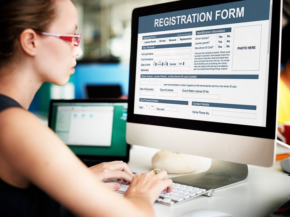 Registration Form Application Information Concept