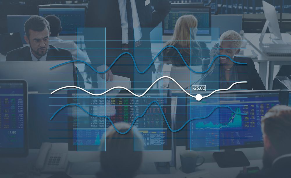 Line Graph Business Data Anaysis concept