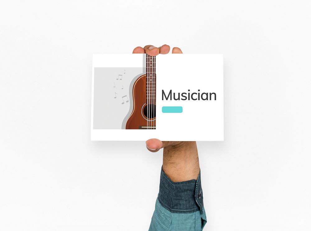 Hand hold music concept card