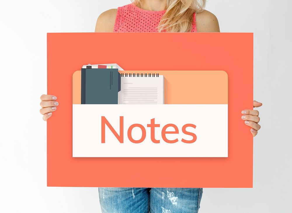 Illustration of personal organizer notepad on banner