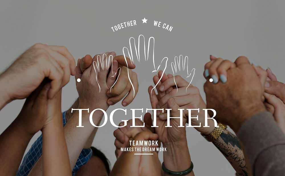 Partnership Team Support Togetherness Cooperation Hands Graphic