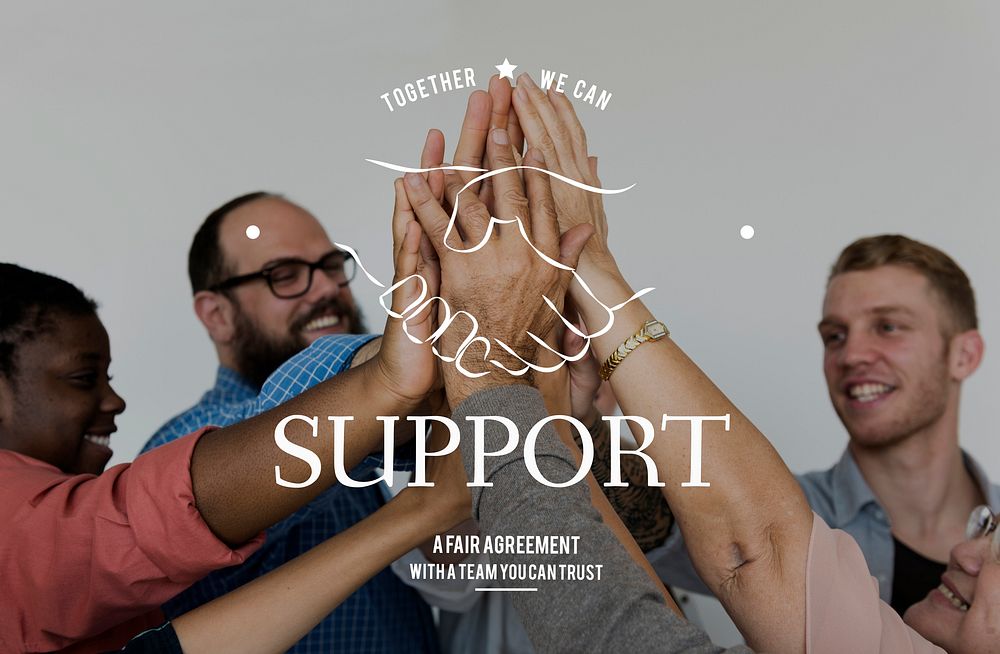 Partnership Teamwork Support Cooperation Achievement Organization Handshake Graphic