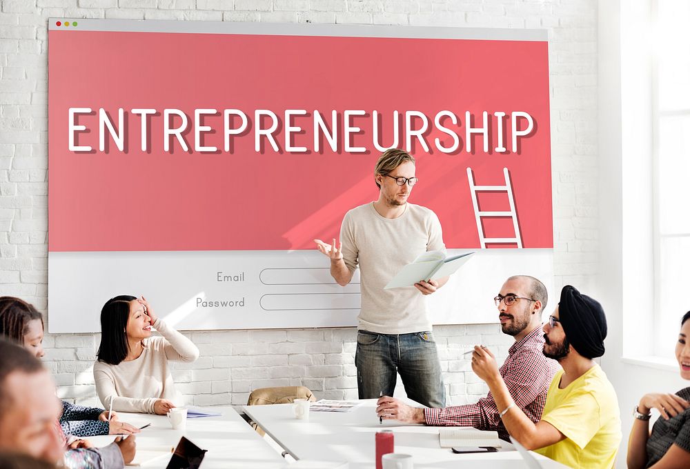 Entrepreneurship Goals Strategy Target Login Graphic Concept