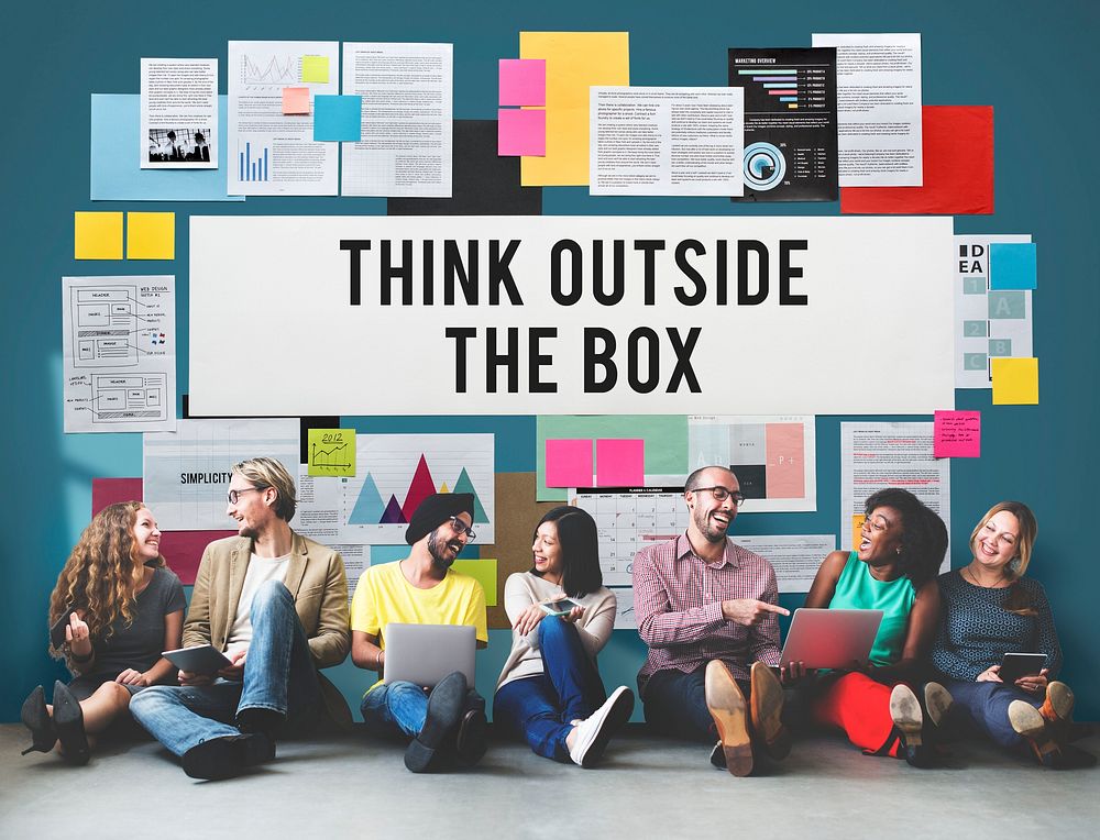 Think Outside The Box Creativity Ideas Imagine Concept