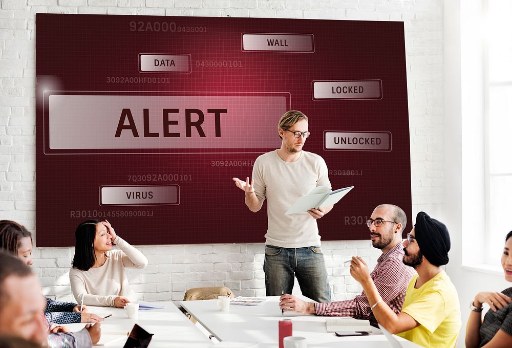 People working on network graphic overlay white board