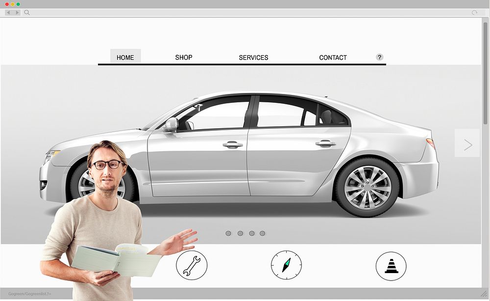 Car 3D Transportation Interface Website Concept