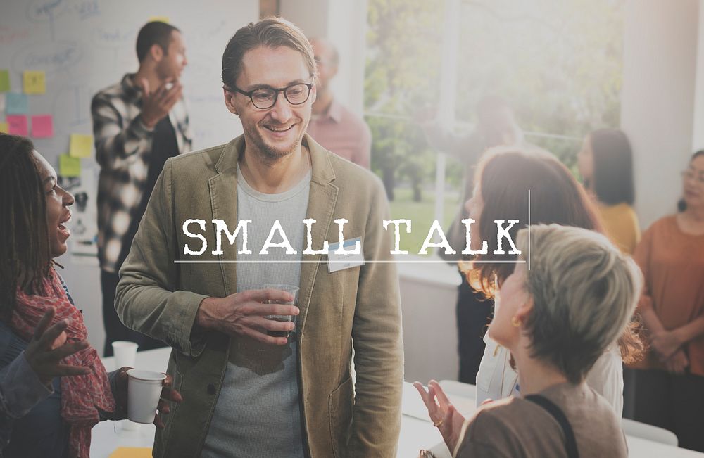 Small Talk Advice Break Colleagues Discussion Concept