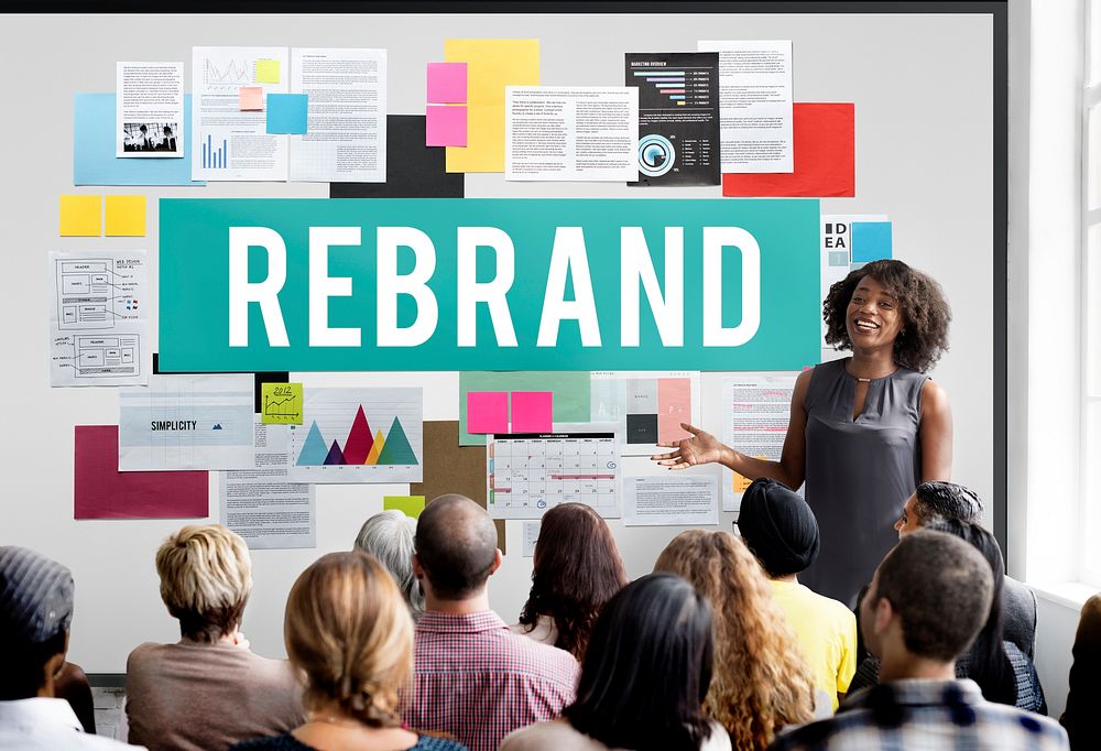 Rebrand Change Corporate Identity Marketing Concept