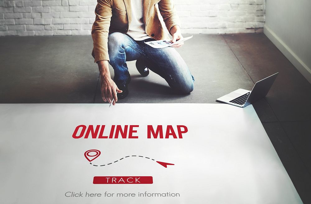 Online Map Internet Media Navigation Route Concept