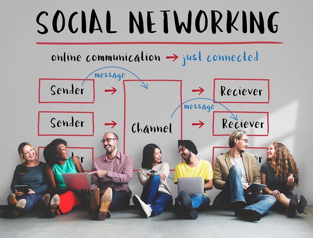 Social Networking Channel Diagram Graphic Concept