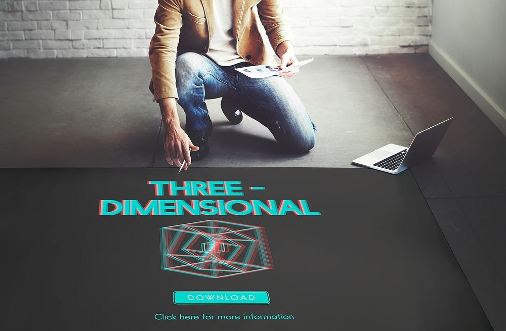 3D Three Dimensional Futuristic Display Modern Concept