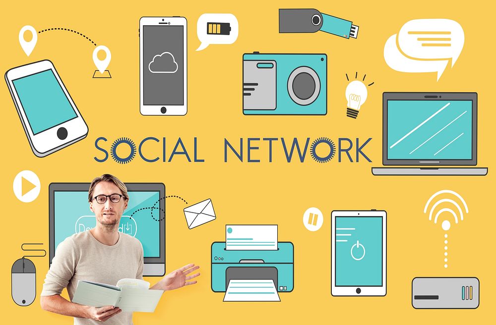 Social Network Icons Graphics Concept