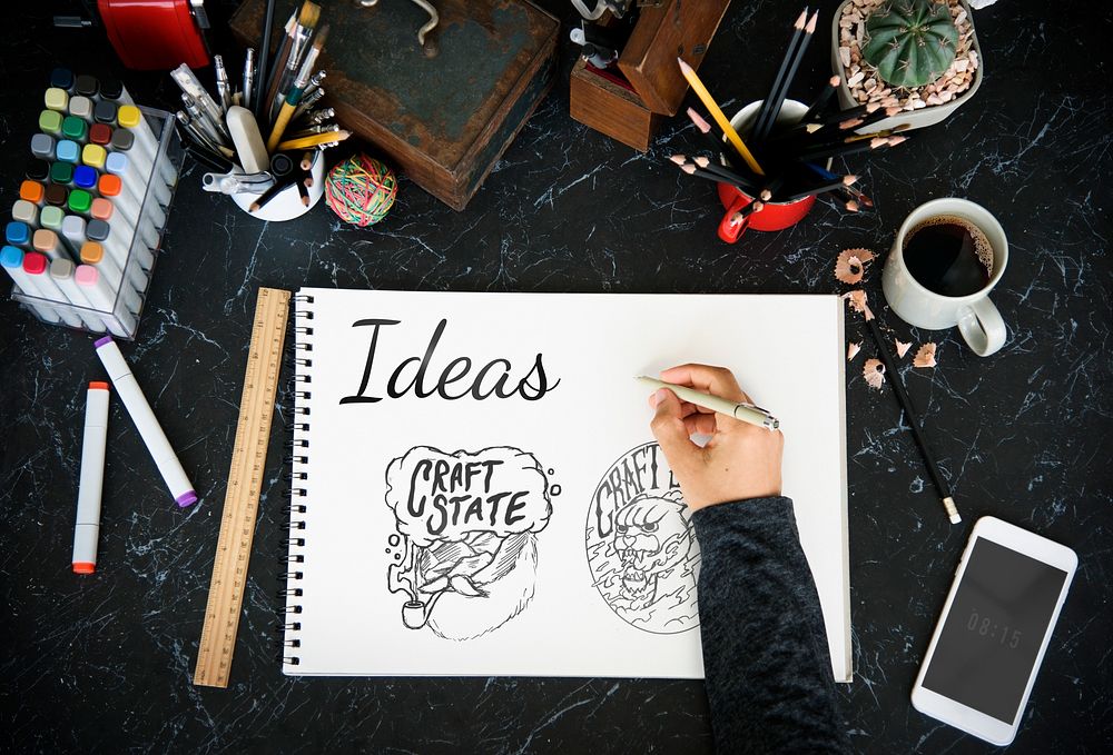 People Hand Writing Ideas Creative Design Word