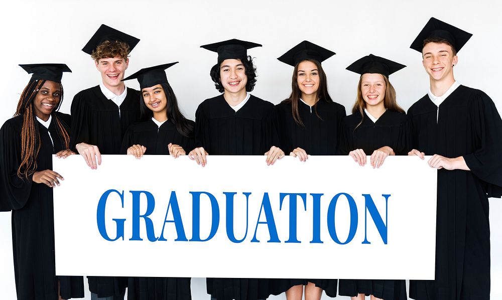 Group of students celebrate the graduation ceremony