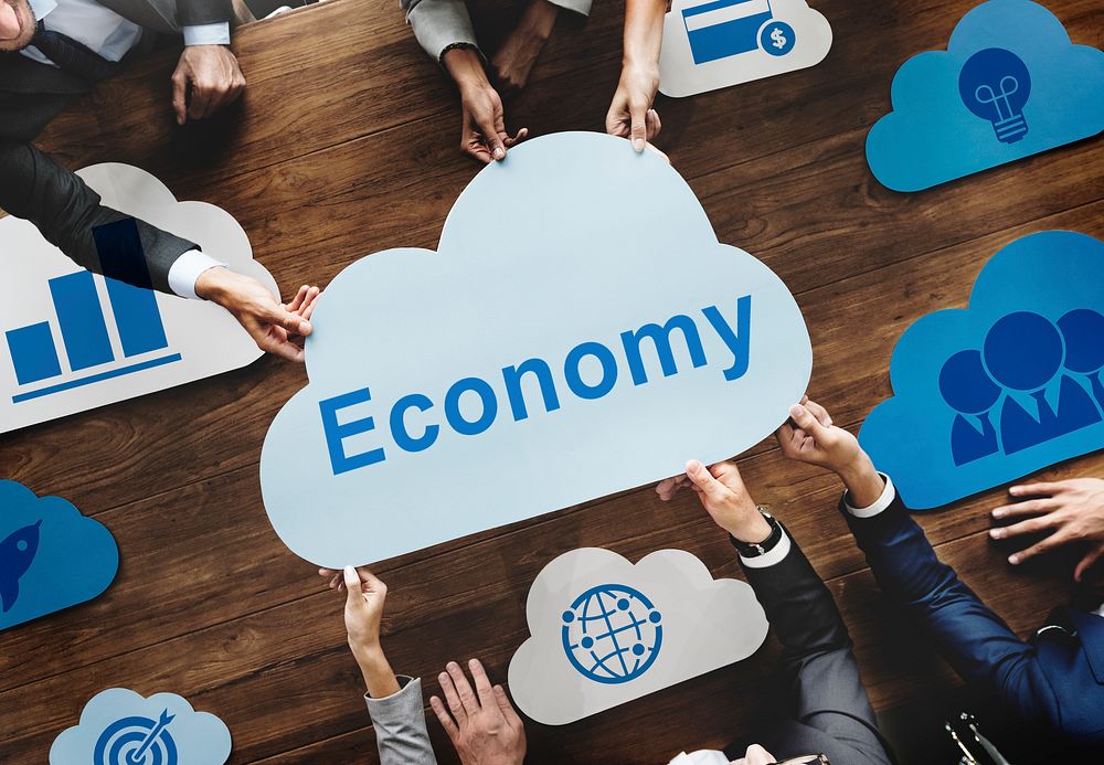 Cloud Words Economy Business Finance Marketing Concept