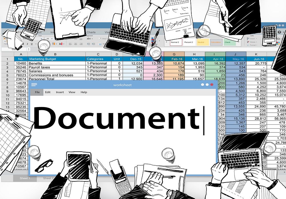 Document Data Paper Database Concept