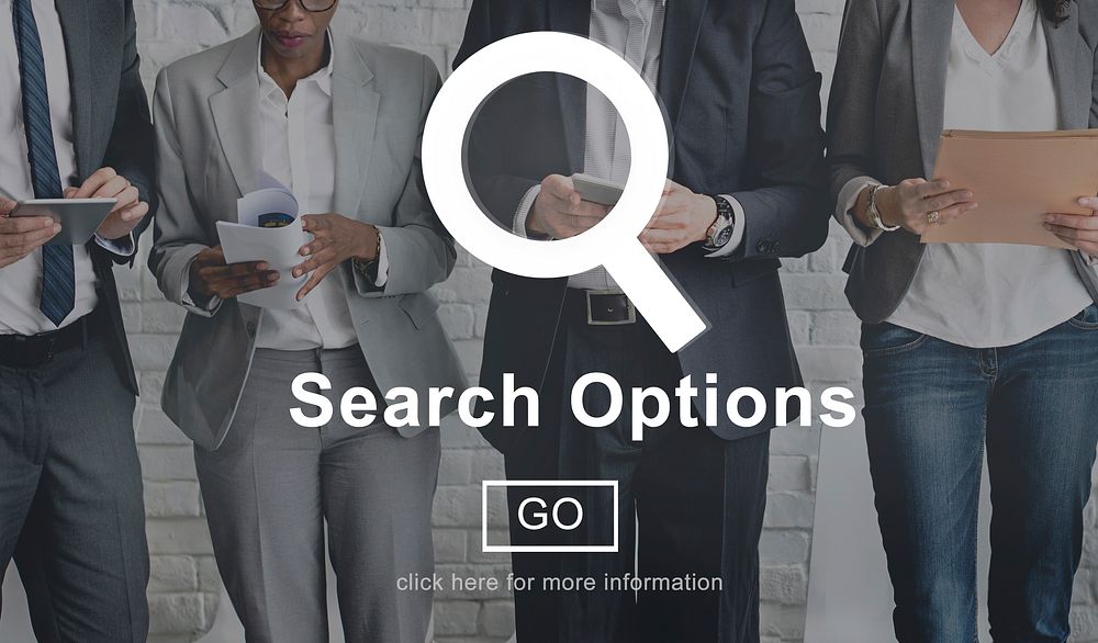 Search Options Internet Selection Homepage Concept