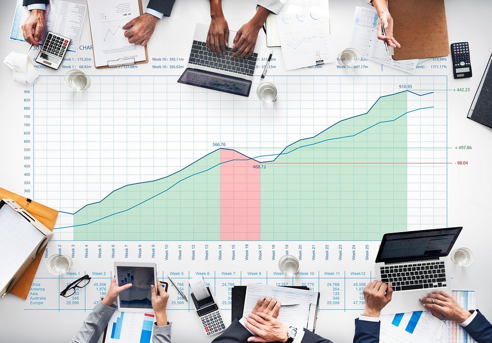 Business Graph Measurements Data Presentation Concept
