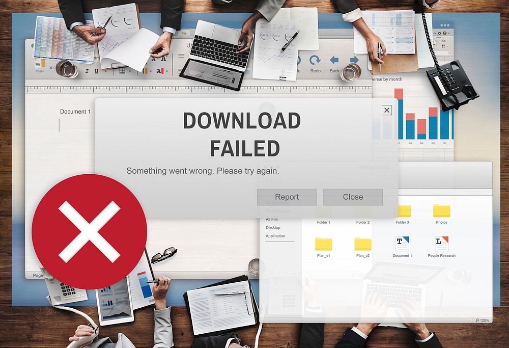 Download Failed Data Stop Loss Transfer Network Concept