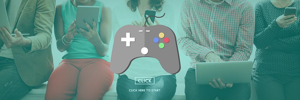 Gaming Play Controller Media Concept