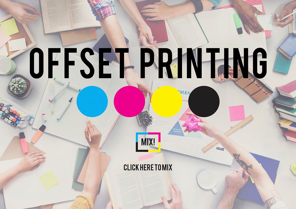 Offset Printing Process CMYK Cyan Magenta Yellow Key Concept